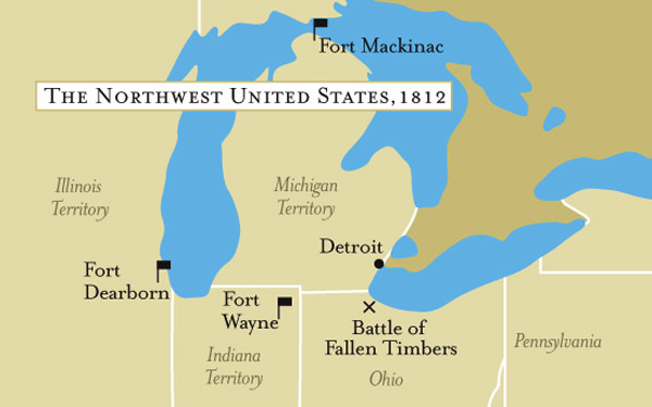 Northwest US map, 1812