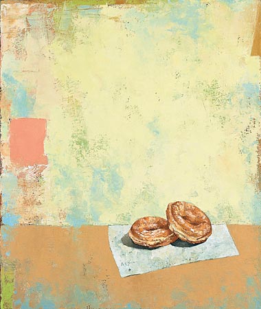 “Two Glazed Donuts,” Byron Gin, oil on canvas, 24 by 20 inches, $1,500; byrongin.com