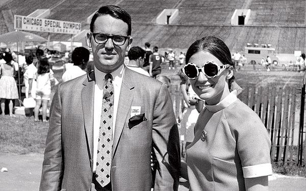 Ed and Anne Burke at Soldier Field for the inaugural Special Olympics in 1968