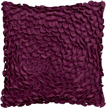 Carmen 18-inch textural pillow in cotton with laser-cut wool and nylon blend circles