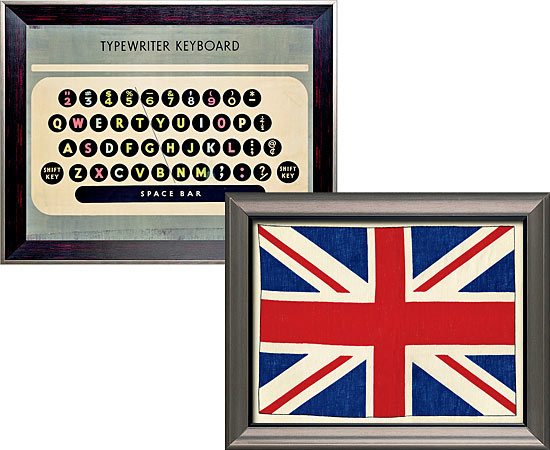 Typewriter and Union Jack giclee prints