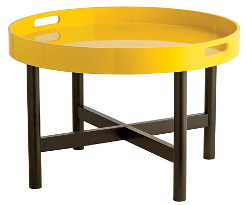 Simple yellow 24-inch lacquer tray