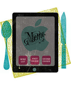Illustration of an iPad menu