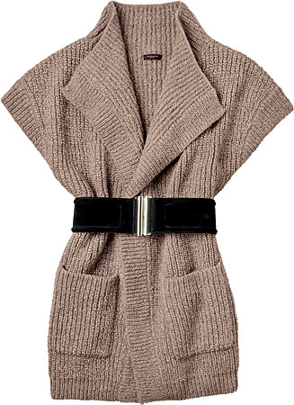 ANN TAYLOR sweater coat and wide belt
