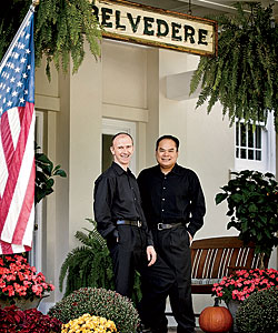 Shaun Glynn and Pete Ta, proprietors of the Belvedere Inn and Restaurant