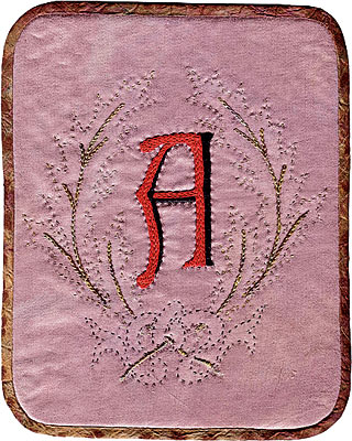 An embroidered scarlet letter A