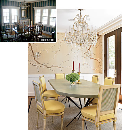 The dining room, before and after