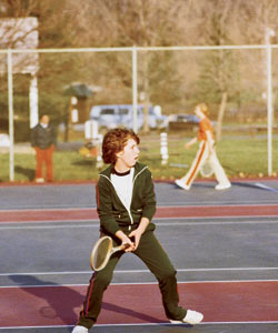 Eig at 15, playing tennis