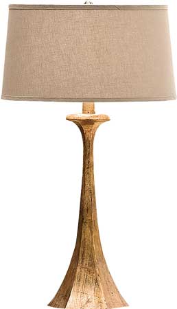 Regina Andrew tapered hex column lamp with distressed gold finish over cast metal, $225, at Classic Remix. 