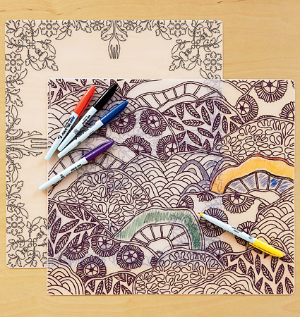 Draw-on, wipe-off silicone place mats