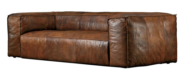 Fulham leather sofa in Matador nutmeg,