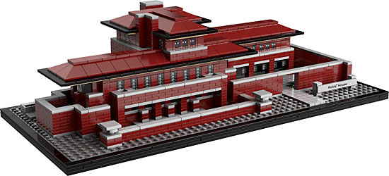 A Lego model of Frank Lloyd Wright's Robie House