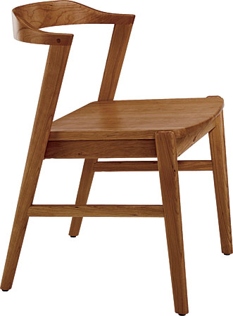 Jansen steam-bent solid walnut dining chair