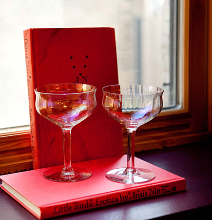 'Little Birds' by Anais Nin and a 1950s champagne set