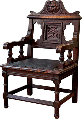 A wooden gothic chair