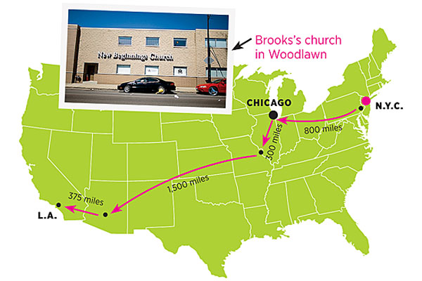 Pastor Brooks's walking route map