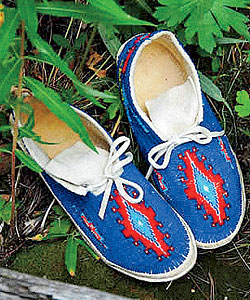 Handmade moccasins from Eagle Plume’s