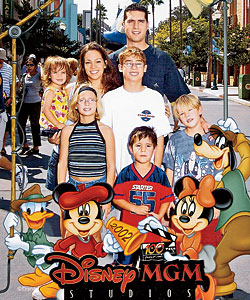 Tom Wood with his family at Disney World