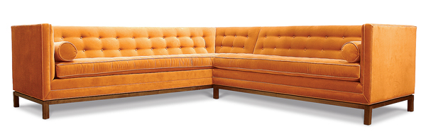 Lampert sectional sofa on walnut base