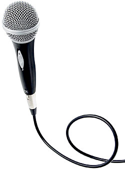A karaoke microphone