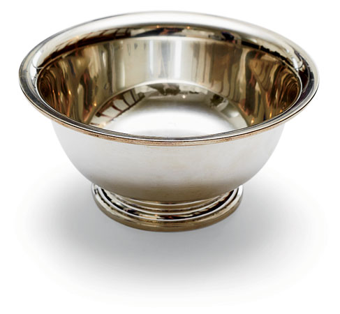 Engraved sterling silver Paul Revere bowl