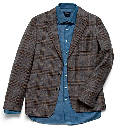 Cotton shirt and cashmere blazer