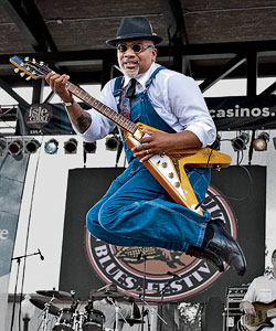Toronzo Cannon performs at the King Biscuit Blues Festival