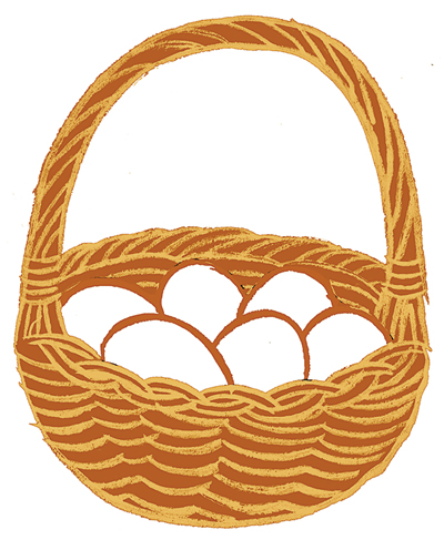 A basket of eggs illustration