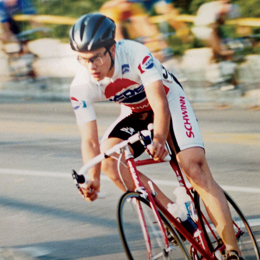 Tom Justice cycling as a teen