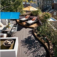 deck with ornamental grasses at a Chicago home