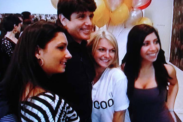 The former governor of Illinois Rod Blagojevich poses for a photo op in episode two of The Celebrity Apprentice
