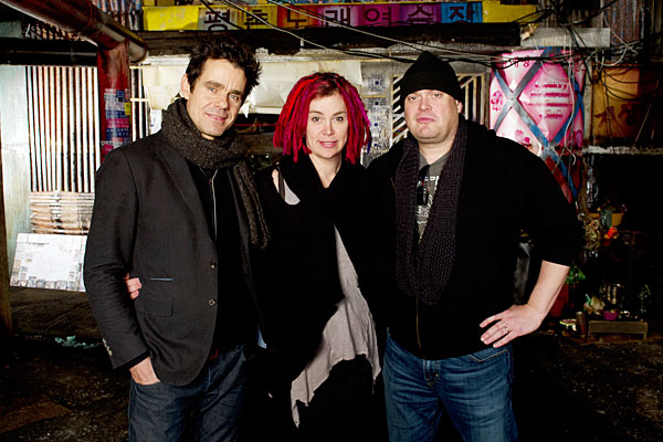 Director Tom Tykwer with Lana and Andy Wachowski