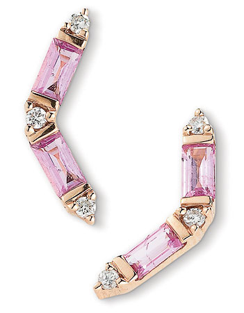 Sapphire and diamond earrings in 14-karat gold