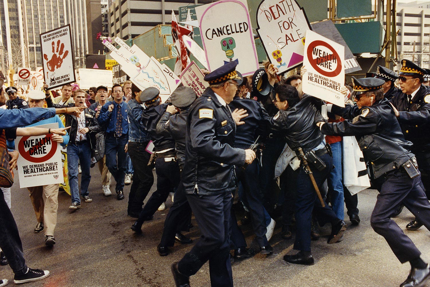 34. Protesters Take Over Downtown for the National AIDS Action For  Healthcare – Chicago Magazine
