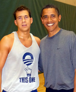 Alexi Giannoulias and Barack Obama on Election Day 2008