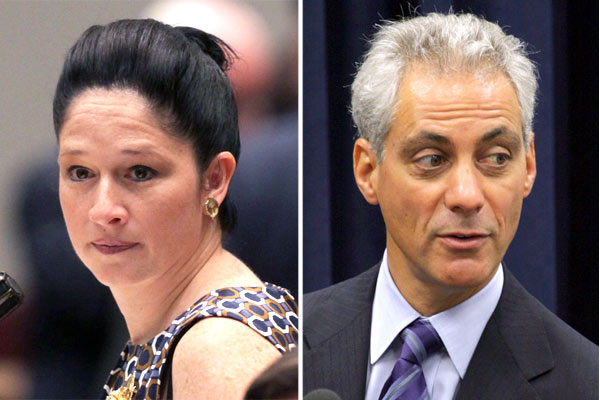 Susana Mendoza, left, and Rahm Emanuel