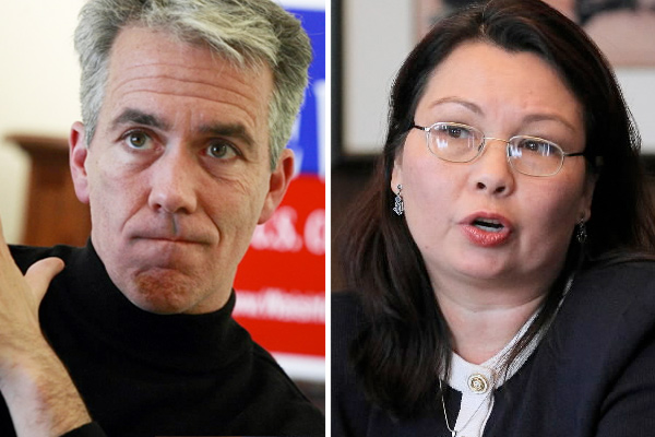 Joe Walsh, left, and Tammy Duckworth