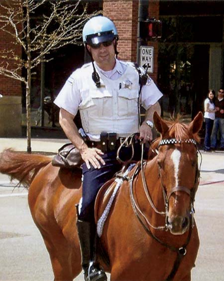 Paul Bauer on horseback