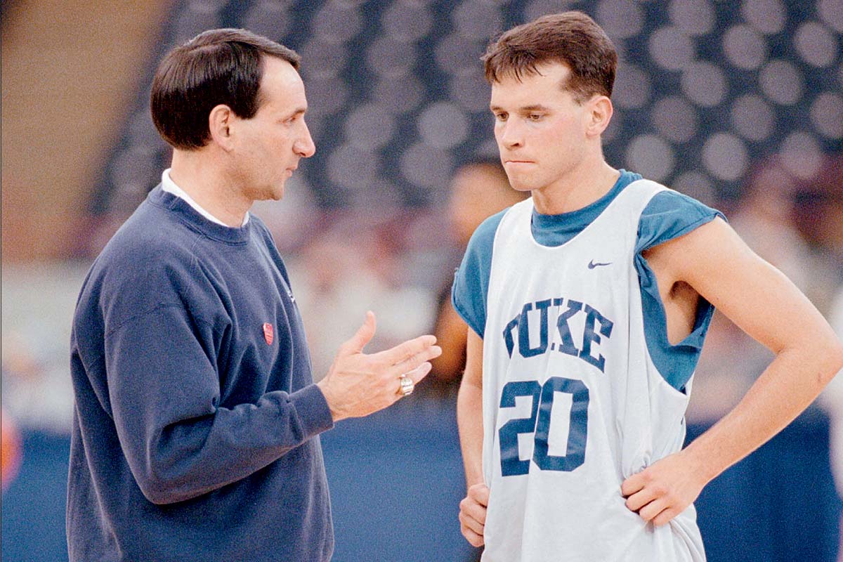 Collins with Mike Krzyzewski