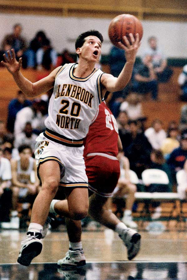 Collins on the court at Glenbrook North