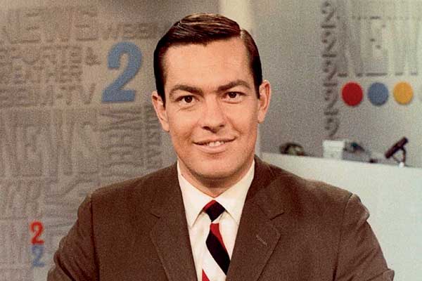 Bill Kurtis on the WBBM set in 1968