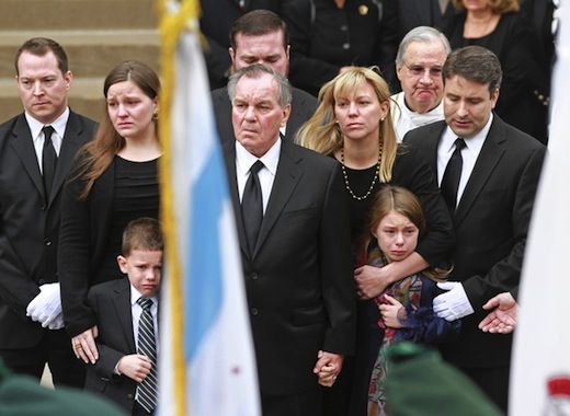 Daley family at Maggie Daley funeral