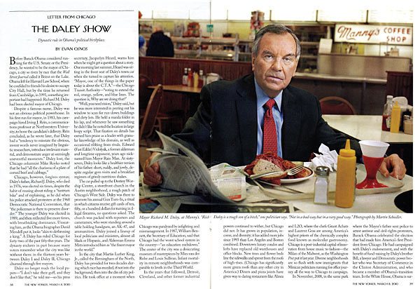 Image of the profile of Mayor Daley from the New Yorker
