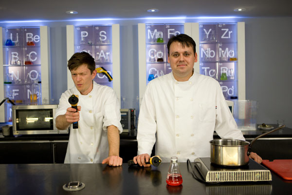 Ben Roche and Homaru Cantu (right), of Moto restaurant in Chicago, host a new series on Planet Green called 'Future Food.'