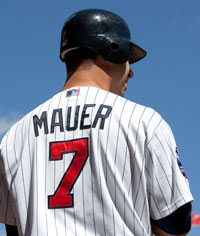 Last year's American League MVP, Joe Mauer