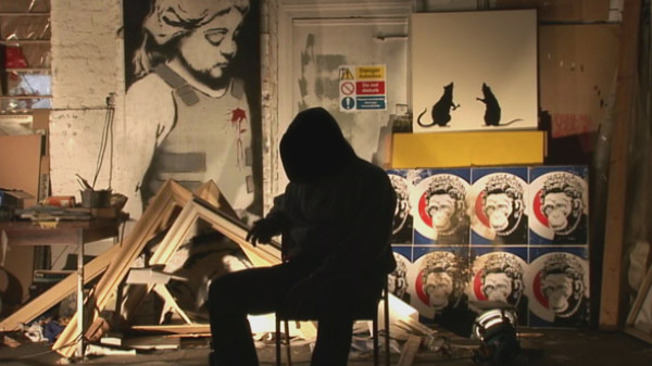 Scene from Exit Through the Gift Shop, a new documentary by the graffiti artist Banksy