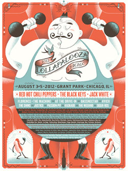 Lollapalooza 2012 poster by Delicious Design League