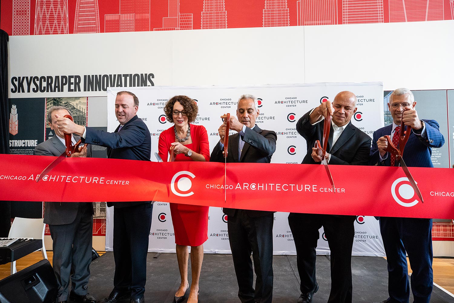 Cutting the Ribbon at the New Chicago Architecture Center Chicago