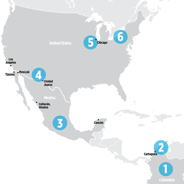 Cocaine Trail map