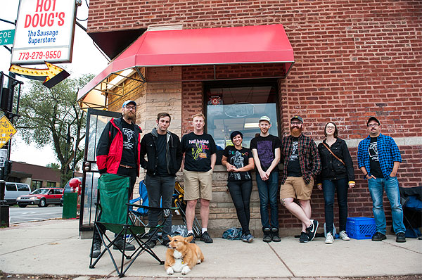 First people in line at Hot Doug's